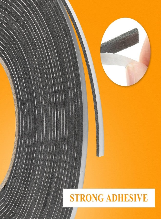 BokWin 2PCS Sealing Foam Tape 5mm Wide 2mm Thick 10m/32.8ft Long, Foam Self Adhesive Tape for Sound Insulation Shock Absorption Weather Stripping Draft Seal, Doors and Windows, Black Single Sided - Image 3